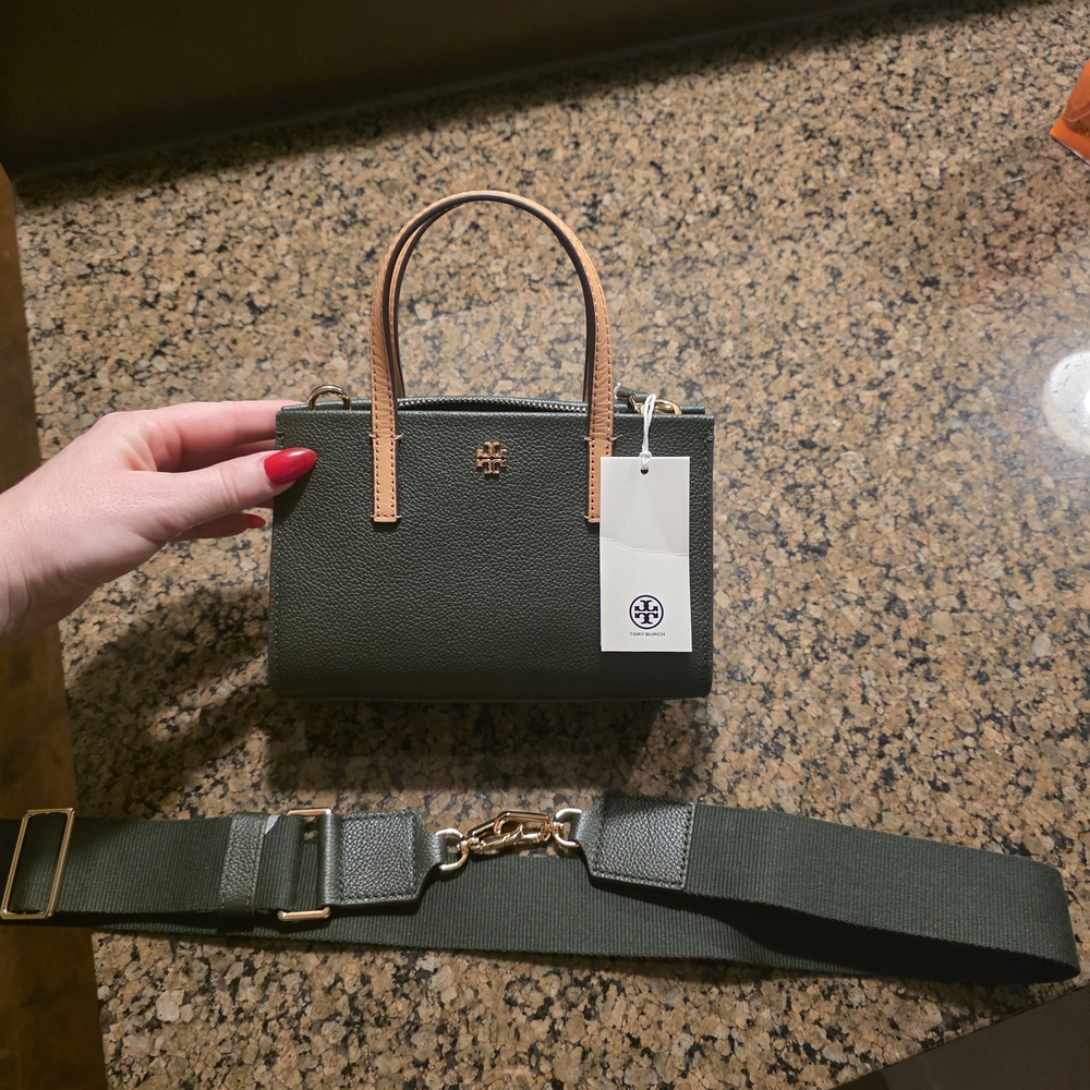 Tory Burch Green Mini Tote Bag